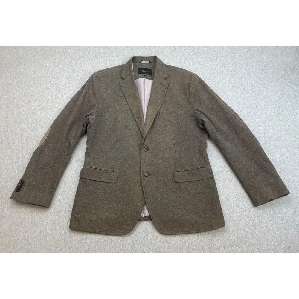 Banana Republic Blazer Mens‎ 44R Speckled 100% Cotton Elbow Patch Single Breast